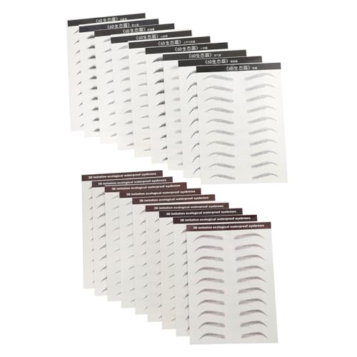 Homoyoyo 18 Stück Teiliges Wasserfestes Ähnliches Augenbrauen sticker Schwarz und Braun Natürliche Imitation Schnelle Anwendung Frei von Make up für Volle Detailreiche Augenbrauenformen von Homoyoyo