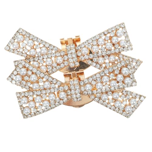 Homoyoyo 1Paar Abnehmbare Schuhclips Mit Schleife Für Damen Schuhschnallen Für Partyschuhe Pumps Sandalen Goldfarbe Schuhdekoration von Homoyoyo