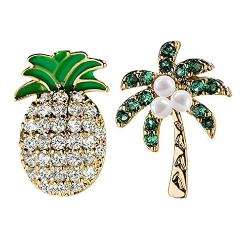 Homoyoyo 1Paar Asymmetrische Ohrringe mit Ananas Kokosnuss Design für Frauen Ohrstecker für Täglichen Gebrauch oder zu Besonderen Anlässen Homoyoyo 1Paar Asymmetrische Ohrringe mit Ananas Kokosnuss Design für Frauen Ohrstecker für Täglichen Gebrauch oder zu Besonderen Anlässen von Homoyoyo