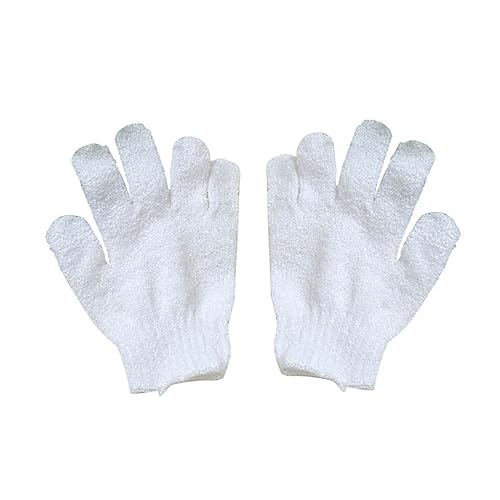 Homoyoyo Peelinghandschuh Für Dusche Und Sauna Fünf Finger Körperpeeling-handschuhe Für Männer Und Frauen Waschhandschuhe in Weiß Für Hautpflege Und Massage von Homoyoyo