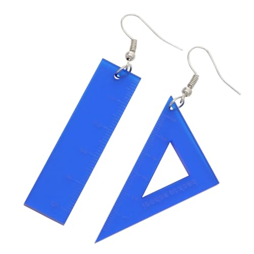 Homoyoyo 1Paar Kreative Ohrringe Form Eines Lineals Dreieckige Regel Earbob für Frauen Lustiger Schmuck für Damen zu Geburtstagen oder Anlässen von Homoyoyo