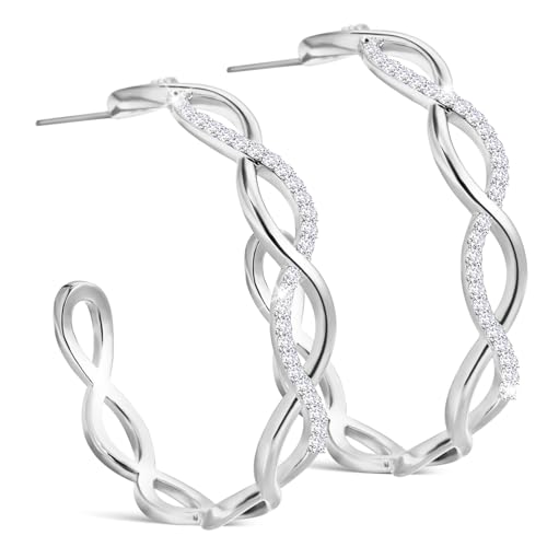 Homoyoyo 1Paar Ohrringe mit Funkelnden Rhinestones Verstellbare Kleine Reifen Creolen für Damen für Stilvolle Outfits von Homoyoyo