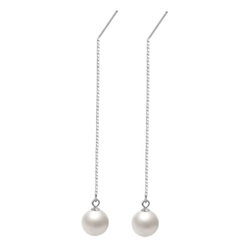 Homoyoyo Perlenohrringe Damen Aus Sterlingsilber Mit Langen Quasten Perlenschmuck Für Frauen Und Mädchen Modischer Ohrring Für Alltag Und Anlässe Silberfarben von Homoyoyo