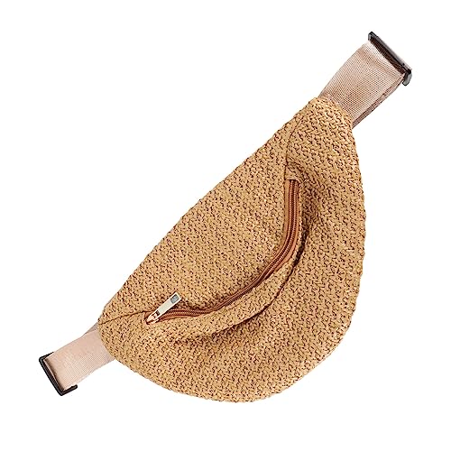 Homoyoyo Hüfttasche Aus Simulation Stroh Sommer Bauchtasche Brusttasche Für Einkäufe Woven Tasche Umhängetasche Für Damen von Homoyoyo