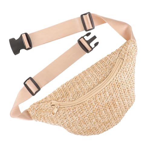 Homoyoyo Sommer Bauchtasche Aus Simulation Stroh Für Damen Mit Hüfttasche Brusttasche Geflochtenem Design Für Reisen Wandern Gassigehen von Homoyoyo