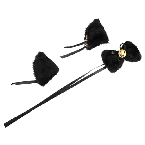 Homoyoyo 1Satz Katzen Ohrhaar Schmuckset Mit Halskette Glocke Teiliges Haarspangen Schleife Für Partys Besondere Anlässe Niedliche Katzenohren Haarschmuck Für Damen von Homoyoyo
