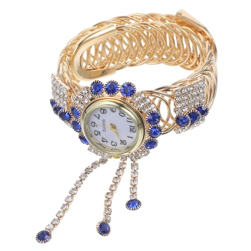 Homoyoyo 1Stk Damen Armbanduhr Diamantuhren Armreif Damen Kleid Uhren Panzeruhr Vintage Armbanduhr damenarmbanduhren pärchen Armband Quarz Armbanduhr modische Armbanduhr Zinklegierung Blue von Homoyoyo