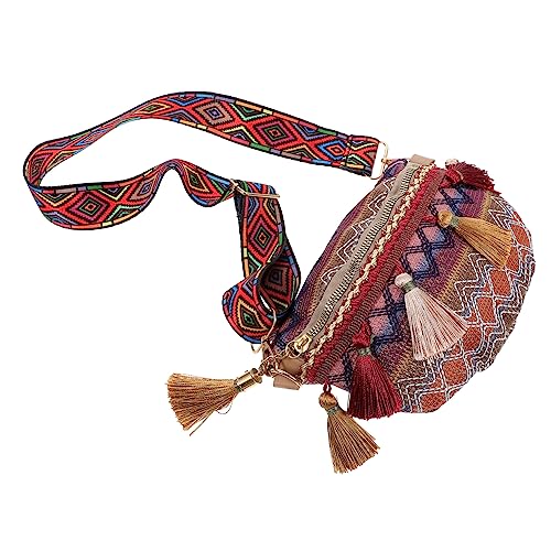 Homoyoyo Bauchtasche Damen Ethno-Stil Große Kapazität Tragbare Fanny Pack Mit Schlüsselriemen Für Strand Party Shopping von Homoyoyo