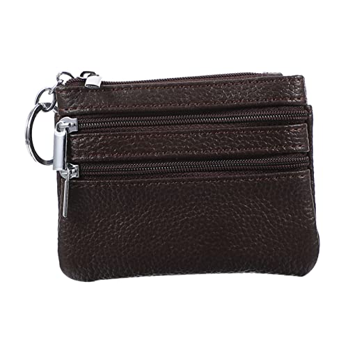 Homoyoyo Rindsleder Damen Geldbörse Handgefertigte Münztasche mit Schlüsselring Tragbare Aufbewahrungstasche für Karten und Kleingeld Praktisch für Täglichen Gebrauch von Homoyoyo