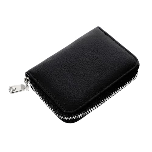 Homoyoyo 1stück Multifunktions Geldbörse Für Damen Und Herren Schwarzes Solides Münzfach Mit Reißverschluss Und Kartenfächern Für Geld Münzen Und Quittungen von Homoyoyo
