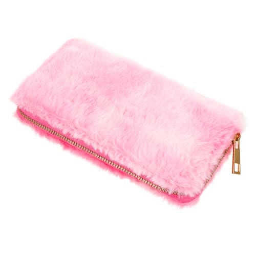 Homoyoyo 1Stück Flauschige Damen Geldbörse Im Regenbogen Design Handtasche Hochwertigem Plüsch Für Schule Für Karten Bargeld Schlüssel von Homoyoyo