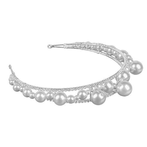 Homoyoyo Haarband Stirnband Damen Perle Legierung Handgemacht Kopfschmuck Headwear Schmuck Für Frauen Hochzeitshaarband von Homoyoyo