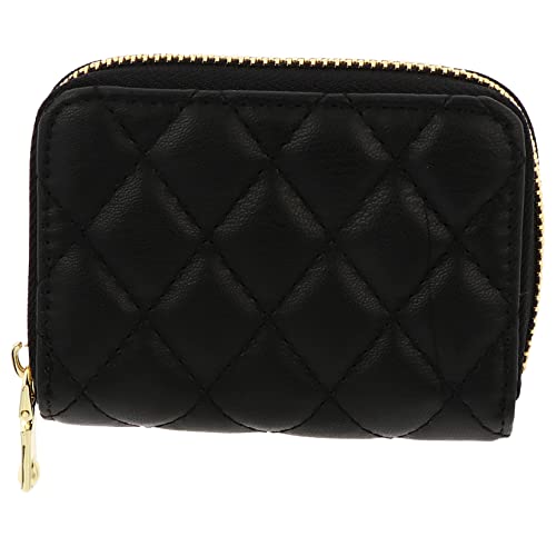 Homoyoyo PU Kartentasche Große Kapazität Geldbörse für Frauen und Männer Reißverschluss Kleiner Münztasche Elegantes Design im Rautenstil für Karten und Kleingeld von Homoyoyo