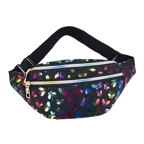 Homoyoyo Modische Hüfttasche Damen Pu Material Verstellbare Umhängetasche Mit Schmetterlingsmuster Multifunktionale Handytasche Für Reisen Und Freizeit Große Kapazität Wasserabweisend von Homoyoyo