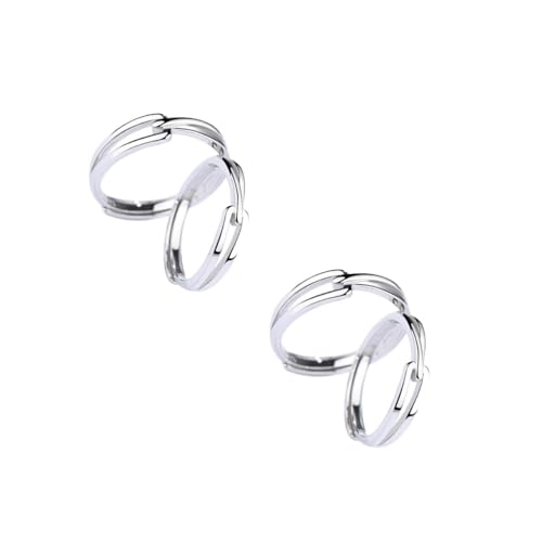 Homoyoyo 2 Paare Ehe Freundschaftsringe Sterling Silber für Dekorative Fingerringe für Männer Frauen Einzigartiges Design Verlobungen Hochzeiten Stilvolles für Besondere Anlässe von Homoyoyo