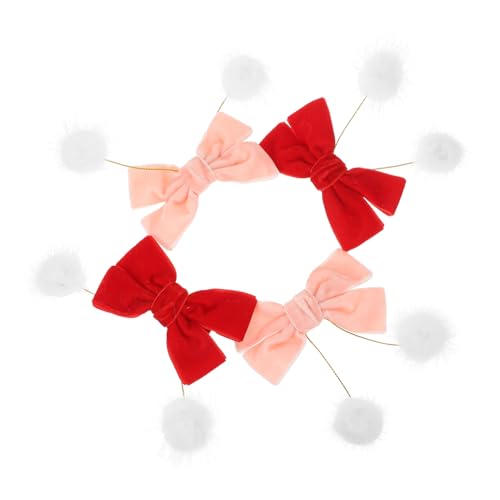 Homoyoyo 2 Paare Haarschleifen Clips für Mädchen Kleine Samtige Schleifen mit Flauschigen Weihnachts Leichte Haarspangen für Festliche Anlässe Sichere und Accessoires von Homoyoyo