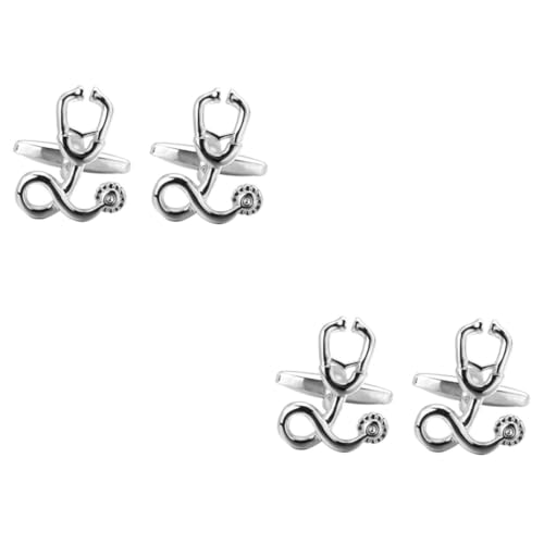 Homoyoyo 2 Paare Kreative Silberne Manschettenknöpfe für Mode für Männer für Hochzeiten Jubiläen Formelle Anlässe Strapazierfähiges Design für Langanhaltenden Gebrauch von Homoyoyo