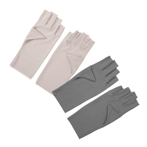 Homoyoyo 2 Paare UV schutz Handschuhe Fingerlos Nail Art Gel Handschuhe Damen Atmungsaktiv Dünn Für Maniküre Und Nageldesign von Homoyoyo