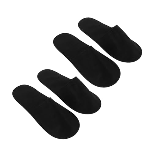 Homoyoyo 2 Paare Unisex Filz hausschuhe Schwarz Weiche Rutschfeste Einweg slipper für Hotel Spa Sauna Saugfähige Bequeme Badeschuhe für Damen und Herren Tragbare Gästehausschuhe von Homoyoyo