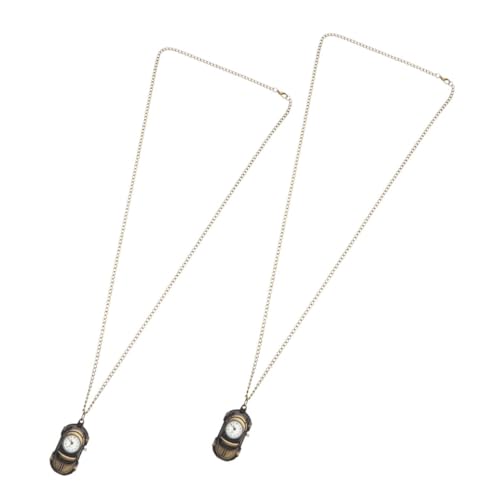 Homoyoyo 2 STK. Auto-uhrenkette Autos Taschenuhren Halskette Mit Taschenuhr Uhrkette Uhr Halskette Mechanische Taschenuhr Trachtentaschenuhr Mit Kette Olive Green von Homoyoyo