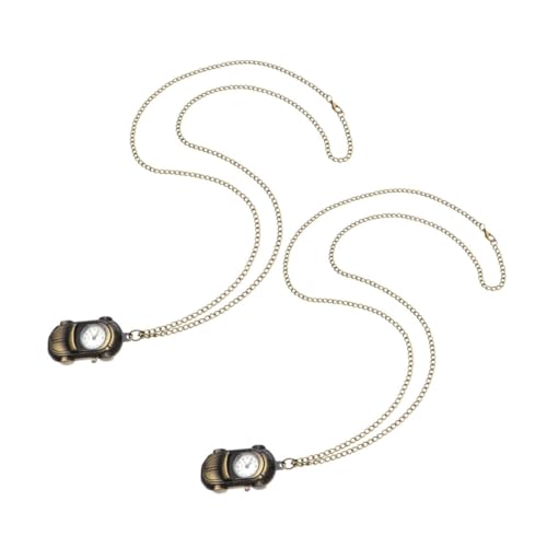 Homoyoyo 2 STK. Auto-uhrenkette Autos Uhrkette Mechanische Taschenuhren Halskette Mit Taschenuhr Trachtentaschenuhr Mit Kette Uhr Halskette Olive Green von Homoyoyo