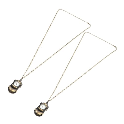 Homoyoyo 2stücke Taschenuhr in Geschwungenem Design Mechanische Uhr Mit Kette Vintage Design Für Damen Und Herren Langlebiges Titanmaterial Dekorative Broschenuhr von Homoyoyo