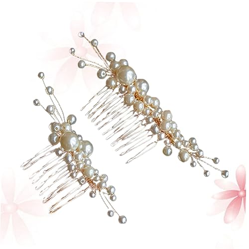 Homoyoyo 2 STÜCK Handgefertigtes Set Perlen Haarkämme Brautschmuck Vielseitig Einsetzbar für Hochzeitsfrisuren Haarnadeln für Damen Geeignet für Braut und Brautjungfern Festliche von Homoyoyo