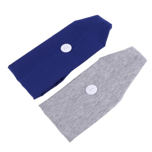Homoyoyo 2stücke Sport Stirnbänder Für Frauen Trainings Stirnbänder Mit Mundmaskenknopf Dehnbares Stirnband Yoga Fitness Für Damen Reiner Farbbindung Stirnband Kopftuch Mit Knopf von Homoyoyo