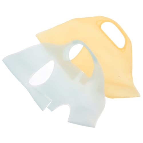 Homoyoyo 2 STÜCK Silikon Masken Teilig Wiederverwendbar Gesichtsmaske Abdeckung für Frauen Feuchtigkeitsspendend Verbessert Nährstoffaufnahme Passt an Gesichtskonturen von Homoyoyo