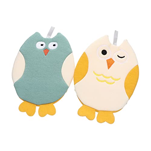 Homoyoyo 2 STÜCK Teiliges Badetuch mit Niedlichen Cartoon Motiven Weiche Leichte Waschhandschuhe für Sanfte Körperreinigung für Jungen und Mädchen Handlich und Bequem für Wanne und Dusche von Homoyoyo