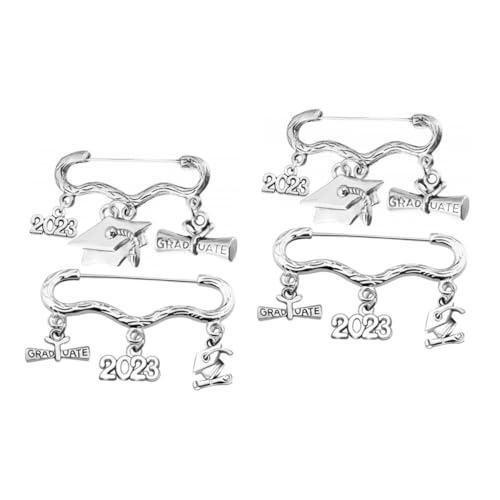 Homoyoyo 2 Sätze Bachelor-cap-brosche Absolvent Erinnerungsschmuck Stolz Dekorationen Stolz-pin Hoch Abschlussbroschen Strassnadel Legierung Silver 2 Stücke * 2 von Homoyoyo