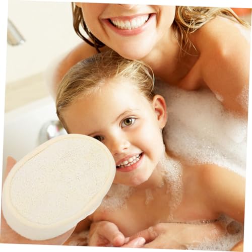 Homoyoyo 2 Sätze Dusch peeling handtücher aus Natürlichem Luffa Beidseitig Wendbar mit Langen Trägern Sanftes Peeling und Rückenreinigung Geeignet für Senioren Beige von Homoyoyo