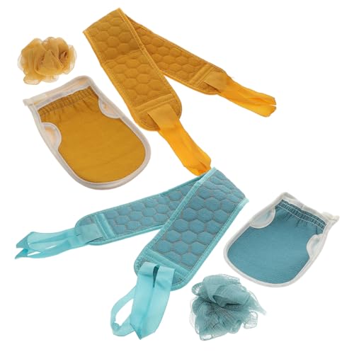 Homoyoyo 2 Sätze Komfortable Duschhandschuhe mit Langem Schnelltrocknendem Peeling badetuch für Sanfte Rückenreinigung Reichhaltigem Schaum und Einfacher Handhabung für Reisen und Camping von Homoyoyo