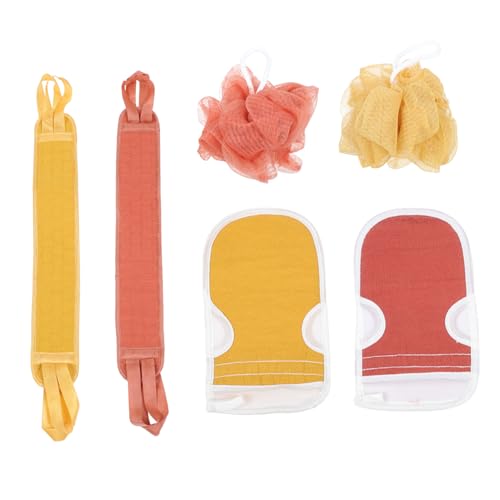 Homoyoyo 2 Sätze Peelinghandschuhe mit Langem Badetuch Körperpeeling Exfolierend Sanftes Duschtuch für Erwachsene zur Porentiefen Reinigung und Hauterneuerung Hautfreundlich und Schnell von Homoyoyo