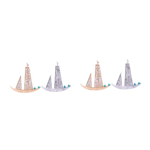 Homoyoyo 2 Sätze Segelboot Broschen Für Business Anzüge Goldene Silberne Brustnadeln Kragennadeln Für Kleidung Accessoires Für Besondere Anlässe 2 Stücke * 2 von Homoyoyo
