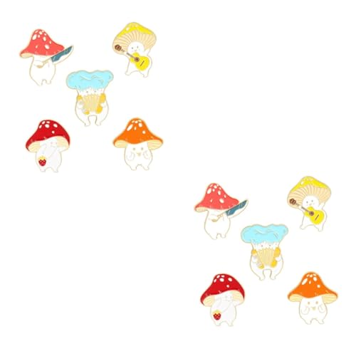 Homoyoyo 2 Sätze Teiliges Cartoon Mushroom Broschen Legierung Niedliche Anstecknadeln Für Kleidung Taschen Hüte Schals Stilvolles Kreatives Für Frauen 5 Stück * 2 von Homoyoyo