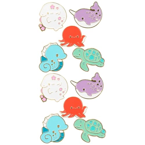 Homoyoyo 2 Sätze Teiliges Emaille Anstecker Cartoonartige Meeresbewohner Broschen Dekorative Pins Für Taschen Jacken Niedliche Tier Motive Für Für Anlässe 5 Stücke * 2 von Homoyoyo