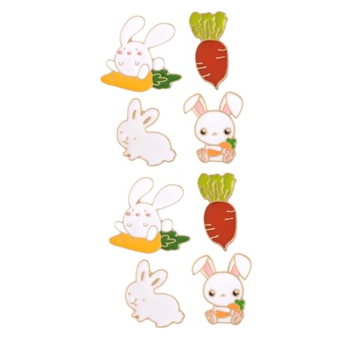 Homoyoyo 2 Sätze Teiliges Niedlicher Karotten Rabbit Brosche Kreative Tropföl Rabbit Karotten Brustnadel Schicke Abzeichen Dekoration Für Kleidung Für Damen Zufälliger 4 Stücke * 2 von Homoyoyo