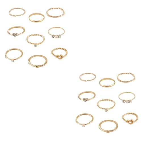 Homoyoyo 2 Sätze Teiliges Wellenförmiges Finger Ring Perlen für Damen Modischer Schmuck für Frauen Partys Langlebig von Homoyoyo