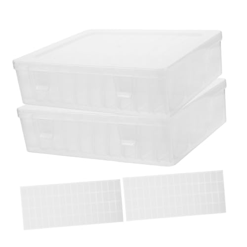 Homoyoyo 2sätze Schmuckkoffer Aus Kunststoff Mit Trennwänden Für Nägel Und Charms Durchsichtige Aufbewahrungsbox Als Nail-art-organizer Für Salon Und Zuhause von Homoyoyo