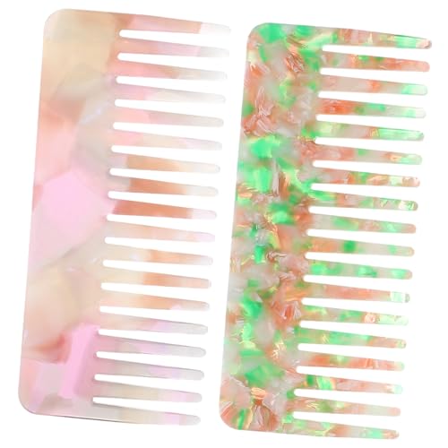 Homoyoyo 2 Stück Antistatischer Haarkamm Mit Breiten Zähnen Frisierkamm Für Männer Und Frauen Tragbarer Stylingkamm Für Haartypen von Homoyoyo
