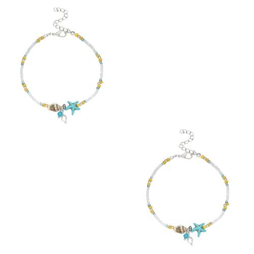 Homoyoyo 2 Stck. Fußkette für Damen Verstellbare Ankerkette mit Buntem Design für Strand Urlaub Reisen Kreative Fußaccessoires für Farbenfrohe von Homoyoyo