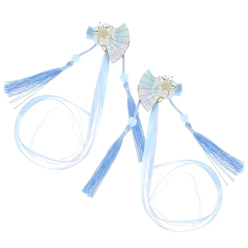 Homoyoyo 2 Stck. Japanische Stil Haarklammern mit Fächerform Blumen und Quasten Dekorative Haarspangen für Damen und Mädchen Geeignet für Dickes und Dünnes Haar Modischer Haarschmuck von Homoyoyo