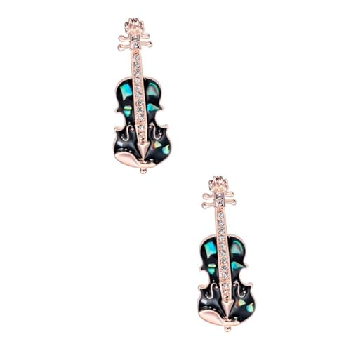 Homoyoyo 2 Stck. Kreative Violin Brosche Retro Violin Anstecknadel Modisches Accessoire für Kleidung Taschen Hüte für Männer Frauen Glänzend Elegant von Homoyoyo