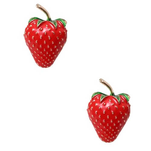 Homoyoyo 2 Stck. Stilvolle Erdbeer Brosche für Dekorative Corsage Kleidungs Schalschnalle Kreatives Accessoire für Taschen Hüte Hochwertigem Material Gefertigt von Homoyoyo