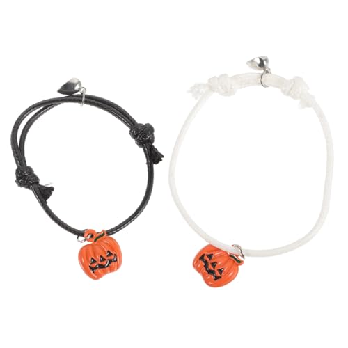 Homoyoyo 2 Stck. Teiliges Halloween Armband mit Kürbisanhänger Leichtes Mädchen Schmuck Dekoratives Langlebiges Bettelarmband für Party und Alltag Stilvolles für Familie und Freunde von Homoyoyo