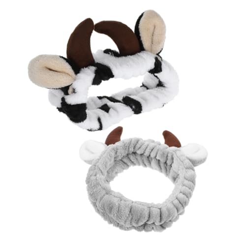 Homoyoyo 2stücke Kuhohren Stirnband Mit Tiermotiv Für Hautpflege Stirnband Cartoon Gesichtswasch Weihnachts Spa von Homoyoyo
