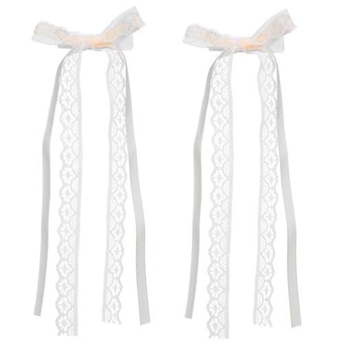 Homoyoyo 2 Stk Haarnadel aus Spitze Bogenclip Haarschleifenklammer für Frauen Schleifenclips für Frauen Bögen haar Haarclips mit Schleife Schleifenclip aus Spitze Spitzenschleifen von Homoyoyo
