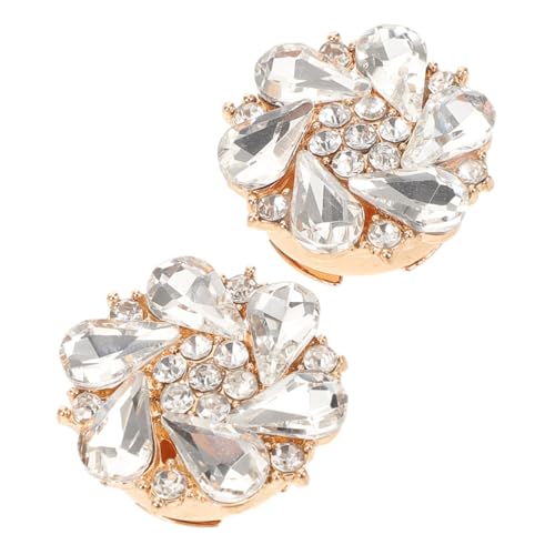 Homoyoyo 2 Stück Abnehmbare Strass Knopfabdeckungen mit Design Elegante Metall Manschettenknöpfe für Damenblusen Vielseitige DIY Mode Accessoires für Hemden und Kleidungsdekoration von Homoyoyo