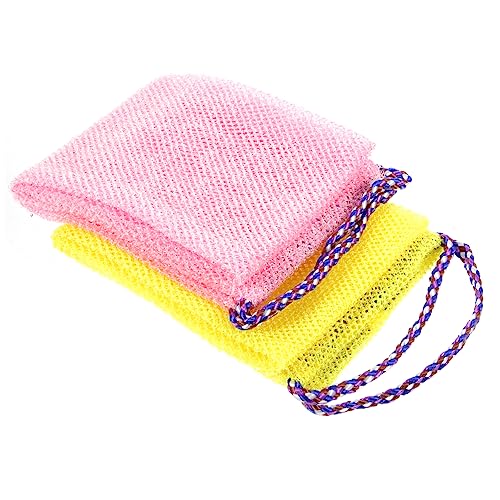 Homoyoyo 2 Stück Afrikanische Peeling Handtücher mit Zugband Leichtes Reißfestes Body Scrubber Tuch für Dusche und Bad Sanfte Hautreinigung Reichhaltiger Schaum Vielseitig für Rücken Beine von Homoyoyo